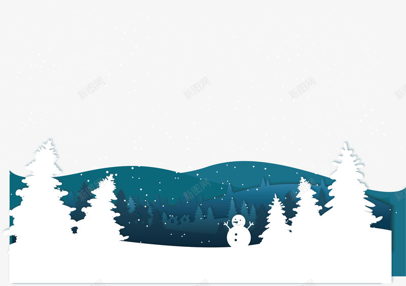 雪地里的雪人矢量图ai免抠素材_88icon https://88icon.com 冬季 创意 卡通 唯美 手绘 松树 简约 雪人 矢量图