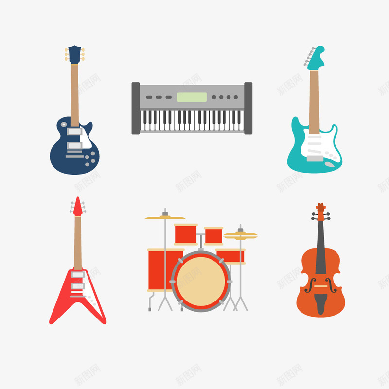 音乐器材png免抠素材_88icon https://88icon.com 免费PNG素材 吉他 器材 架子鼓 钢琴 音乐器材 音乐矢量