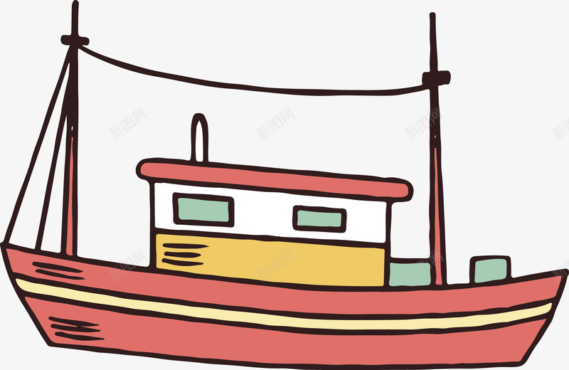 红色卡通小船png免抠素材_88icon https://88icon.com 卡通 帆船 手绘 木船 水上工具 渔船 渔船插图 渔船矢量 红色 船 轮船
