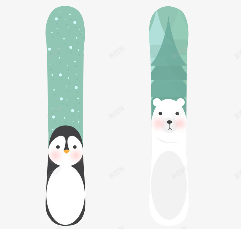 滑雪板与可爱的动物psd免抠素材_88icon https://88icon.com 卡爱动物素材 滑雪板与动物 滑雪板与可爱的动物素材