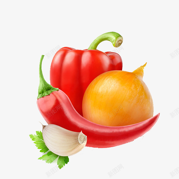 蔬菜锦集辣椒红椒洋葱蒜png免抠素材_88icon https://88icon.com 洋葱 红椒 蒜 蔬菜 辣椒 锦集