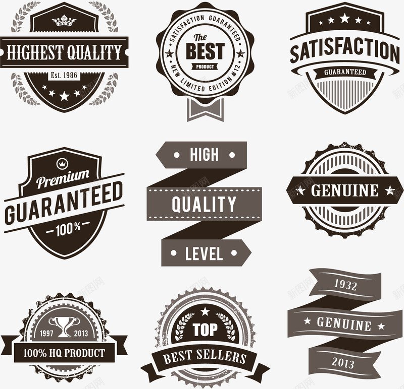 手绘褐色标签矢量图ai免抠素材_88icon https://88icon.com 勋章 徽章 手绘 折纸 标签 简单的褐色标签 队徽 矢量图