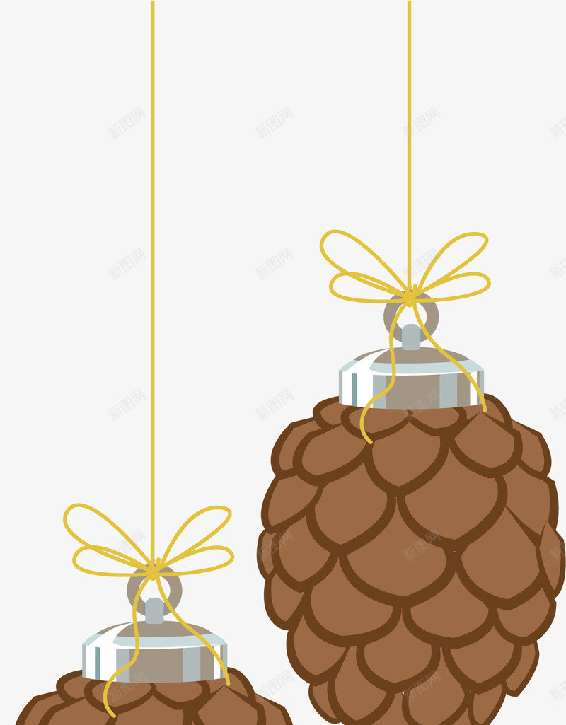 卡通可爱圣诞节松果挂饰矢量图ai免抠素材_88icon https://88icon.com 可爱松果 圣诞松果 圣诞节 松果 松果挂饰 矢量png 矢量图