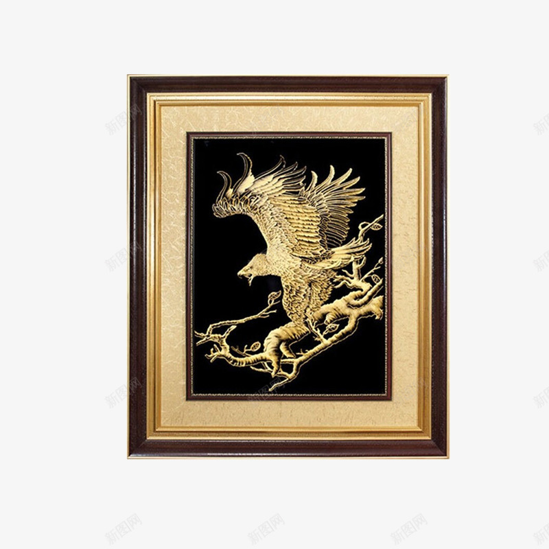 金鹰有框画png免抠素材_88icon https://88icon.com 书房画 产品实物 客厅画 挂画 有框画 装饰画 金鹰