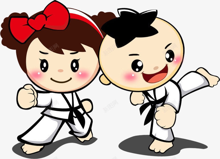 手绘学跆拳道的小孩png免抠素材_88icon https://88icon.com 小孩 跆拳道