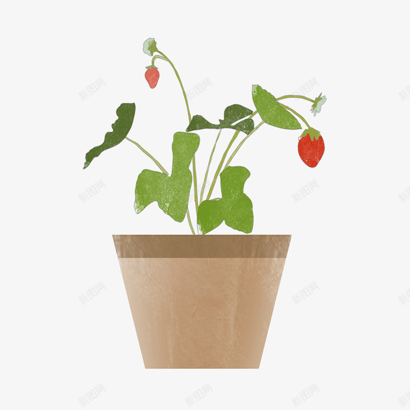 手绘草莓元素png免抠素材_88icon https://88icon.com 元素 免扣 手绘 草莓