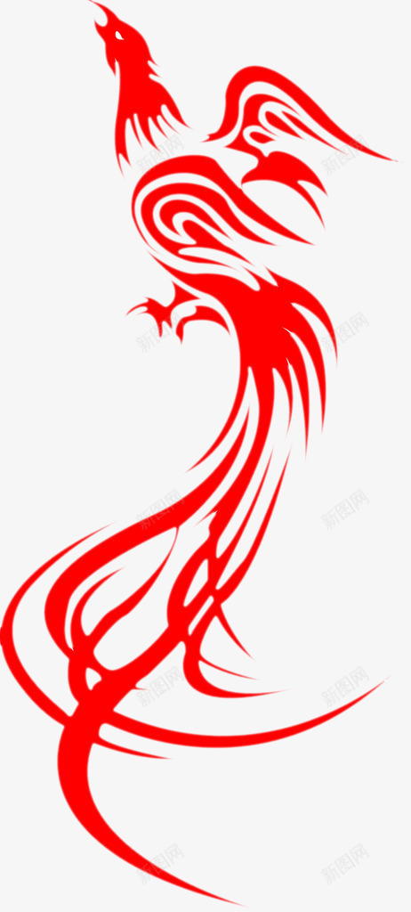 凤凰png免抠素材_88icon https://88icon.com 凤凰 吉祥鸟 红色