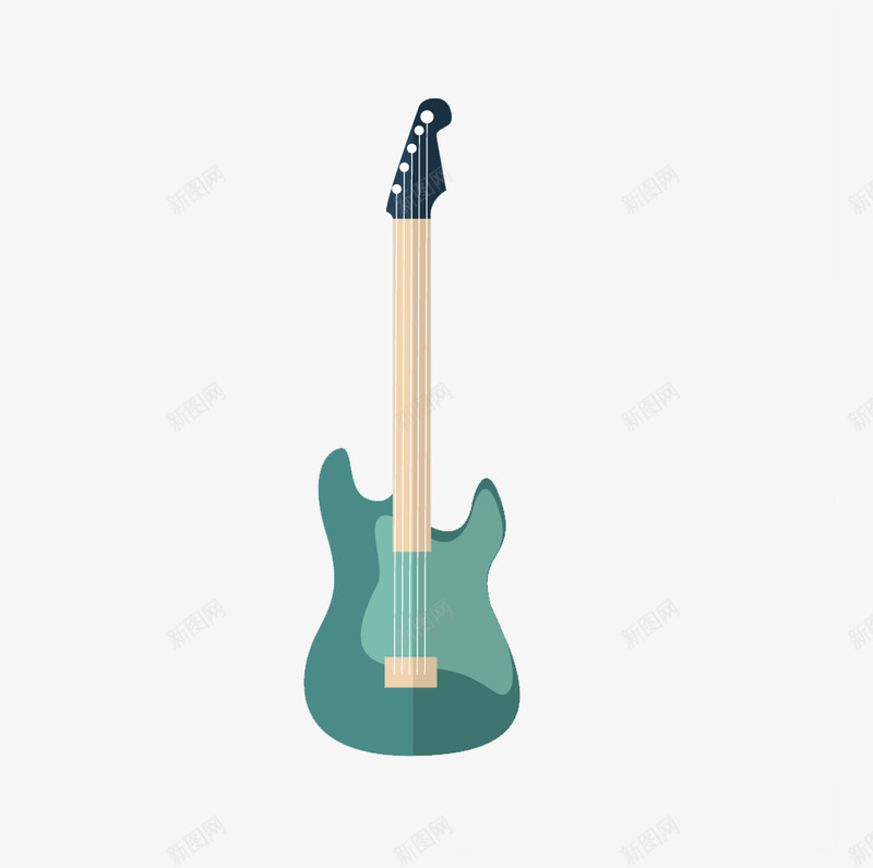 绿色电吉他png免抠素材_88icon https://88icon.com 可爱 手绘 新图网 电吉他 素材 绿色