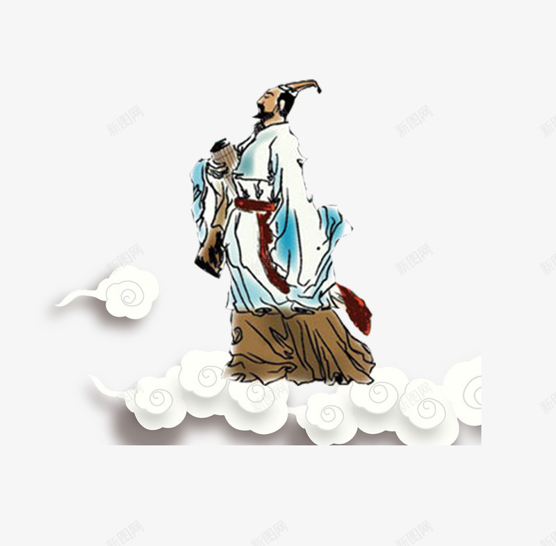 屈原人物图案png免抠素材_88icon https://88icon.com 人物图案 卡通 屈原 端午元素 装饰