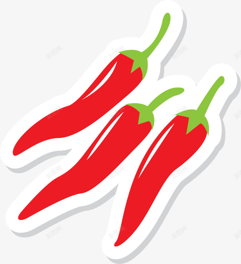 红色卡通辣椒贴纸png免抠素材_88icon https://88icon.com 扁平垃圾 红色辣椒 装饰图案 辣椒贴纸 食材 食物