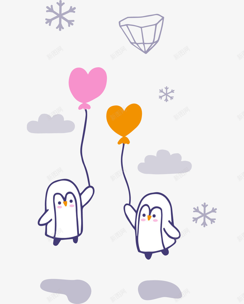 可爱的手绘企鹅png免抠素材_88icon https://88icon.com 下雪 企鹅 冰块 动物 可爱 可爱的手绘企鹅 心 情人节 情侣 手绘 浪漫 爱 雪 雪花