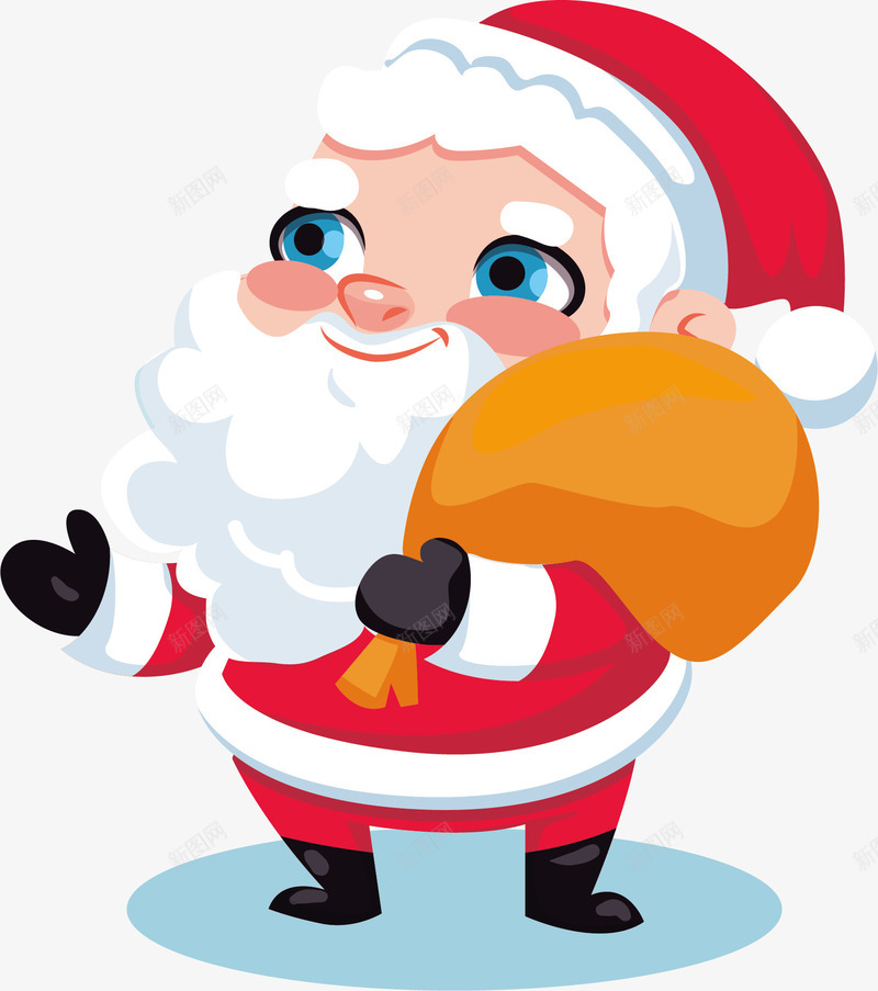 高兴的圣诞老人边框png免抠素材_88icon https://88icon.com 创意 包袱 卡通手绘 圣诞老人 水彩 白胡子老人 边框
