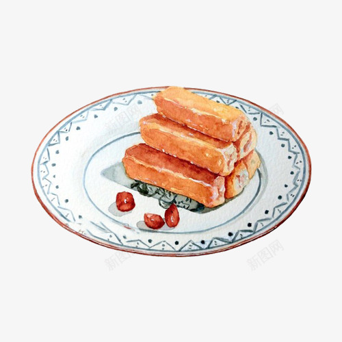 枕头糕手绘片png免抠素材_88icon https://88icon.com 小吃 枕头糕 糕点 长方形 零食