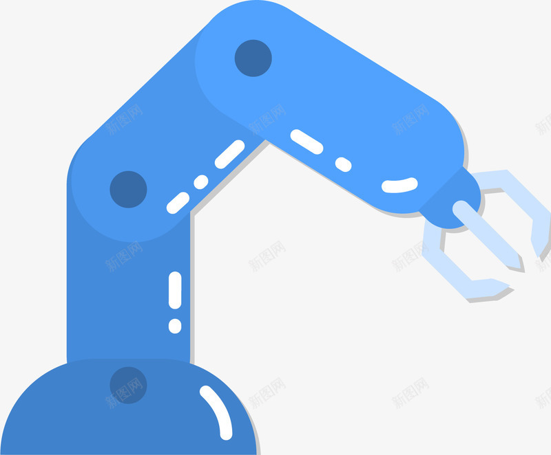 手绘卡通蓝色机械臂png免抠素材_88icon https://88icon.com 动漫 动画 卡通 手绘 机械手 机械抓手 机械臂 蓝色