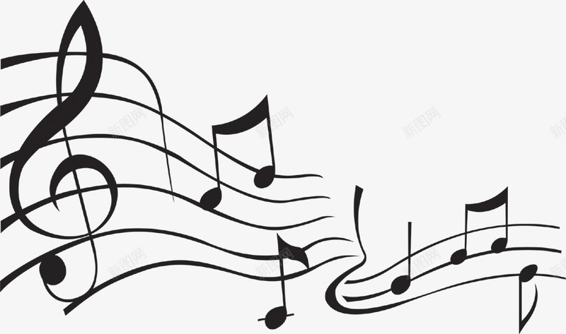 黑色弯曲乐曲音符舞台灯光png免抠素材_88icon https://88icon.com 乐曲 弯曲 灯光 舞台 音符 黑色