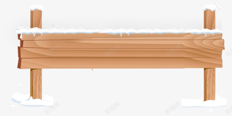 冬季木板png免抠素材_88icon https://88icon.com 冬季事物 卡通手绘 告示板 木板 积雪 雪PNG