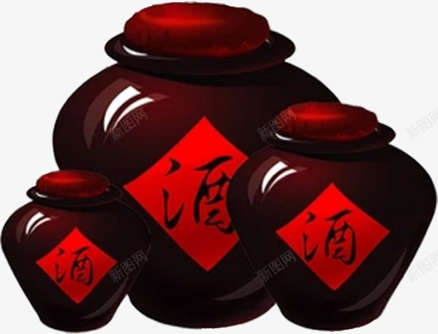 中国风手绘白酒坛子png免抠素材_88icon https://88icon.com 中国风 古典大气喜庆 手绘插画 手绘白酒 深棕色 白酒坛子 食品行业