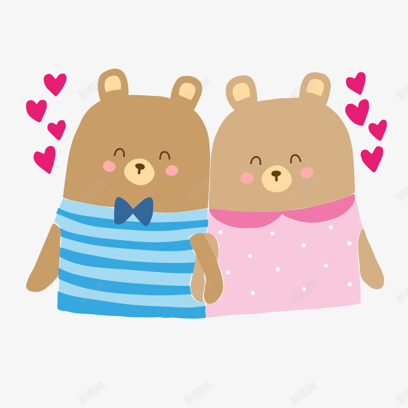 可爱情侣熊png免抠素材_88icon https://88icon.com 免费PNG素材 可爱 情人节 情侣熊 贺卡元素