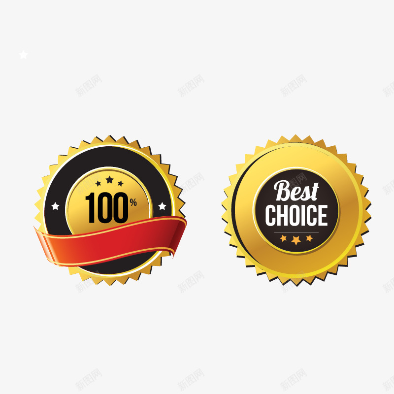 烫金促销标签矢量图ai免抠素材_88icon https://88icon.com 优质产品 促销标签 打折标签 质量上乘 质量标签 矢量图