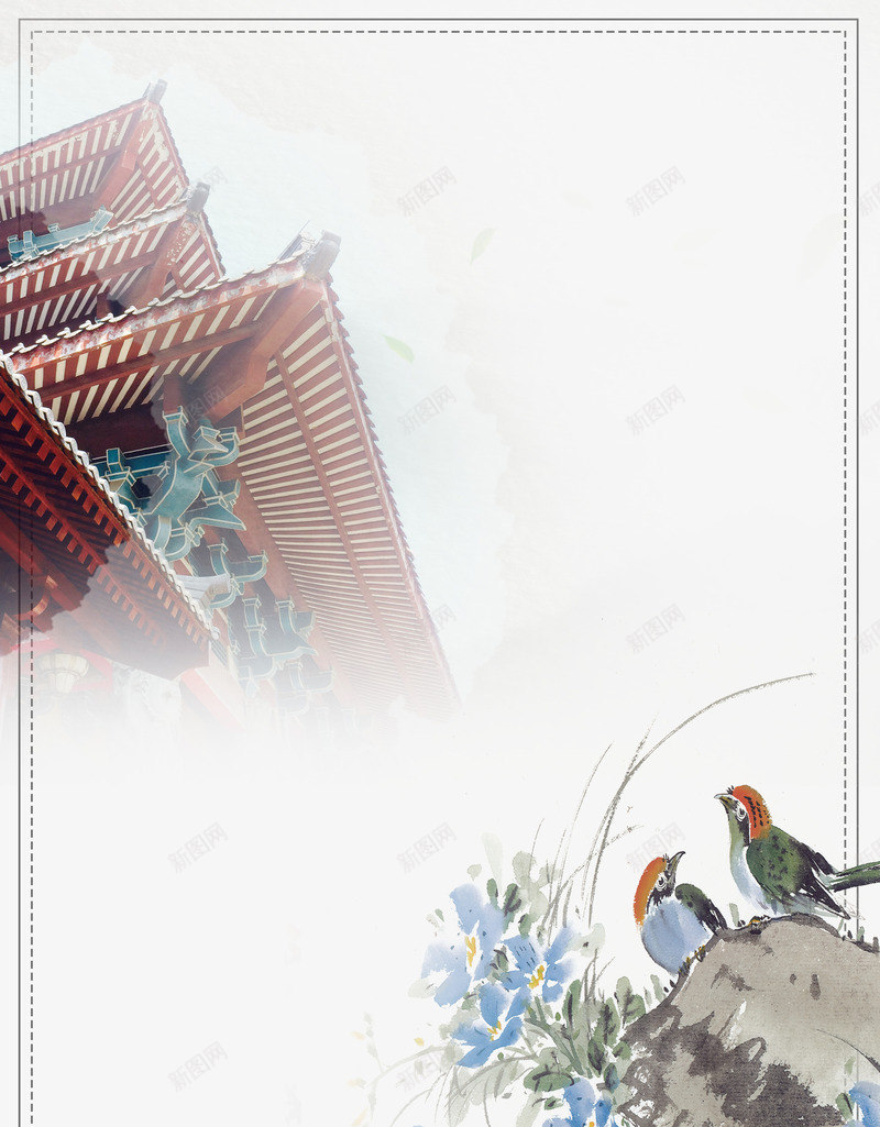 中国古建筑花鸟国画png免抠素材_88icon https://88icon.com 中国风 中国风书封面 古建筑 古建筑手绘图 封面装饰 平面设计 手绘插画 花鸟画