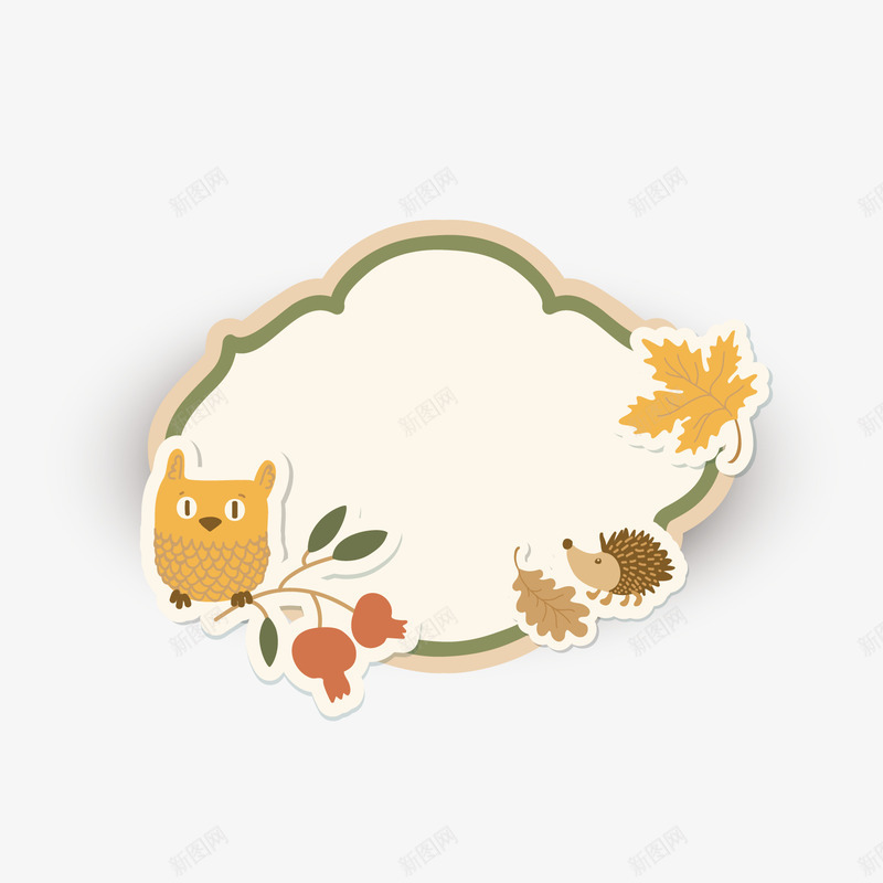 卡通猫头鹰贺卡png免抠素材_88icon https://88icon.com 卡通 树枝 猫头鹰 贺卡