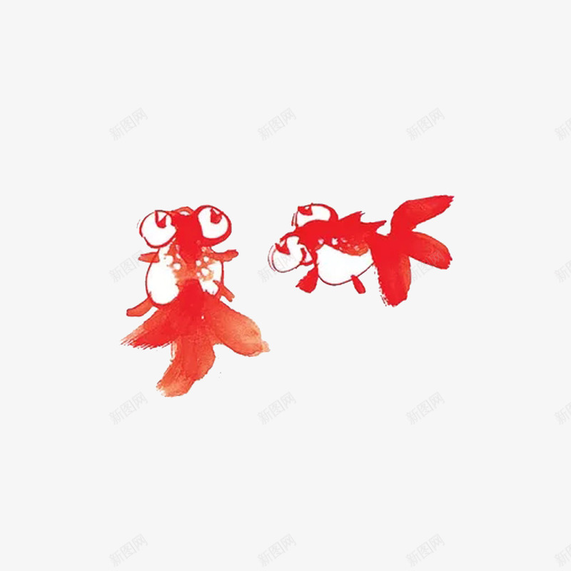 彩色大眼鱼png免抠素材_88icon https://88icon.com 国画 寓意吉祥 彩色水墨鱼 技法 教育 水墨 红色 虎头鱼 表现 金鱼