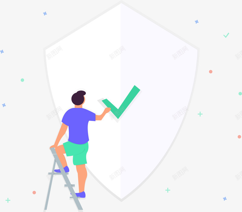 卡通扁平人物科技UIpng免抠素材_88icon https://88icon.com 人物 商务 安全 扁平 扁平插画 护盾 插画 生活 百科 科技 装饰