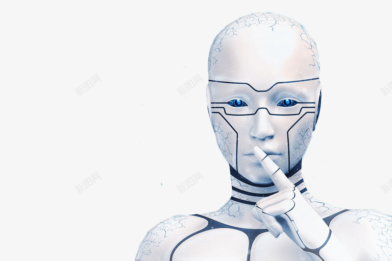 嘘的手势png免抠素材_88icon https://88icon.com 人物 伸出手指 伸出手指的机器人 嘘手势 安静手势 手指 机器人 机械人
