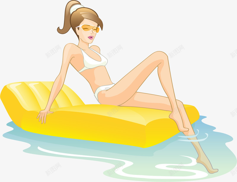 手绘海边度假女孩矢量图ai免抠素材_88icon https://88icon.com 休闲 手绘 海边度假女孩 矢量图