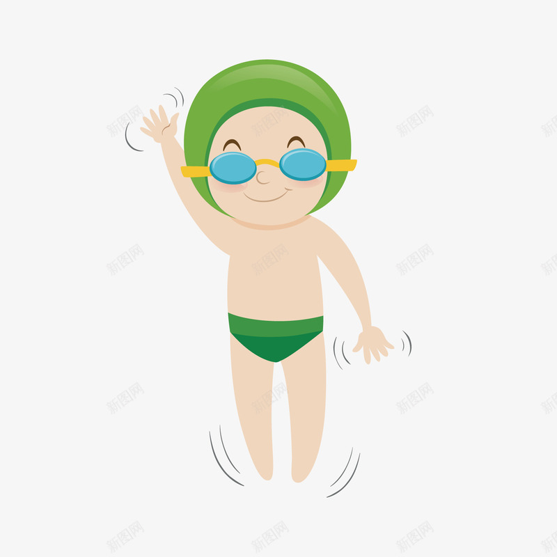 绿帽子游泳少年卡通插画矢量图ai免抠素材_88icon https://88icon.com 卡通插画 卡通礼貌 少年 打招呼 游泳 热情 矢量图 绿色帽子 行走 运动