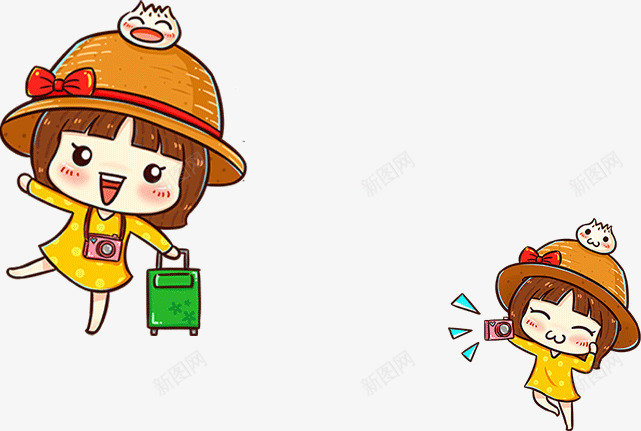 可爱卡通戴帽子的小姑娘png免抠素材_88icon https://88icon.com 卡通 可爱 小姑娘 戴帽子