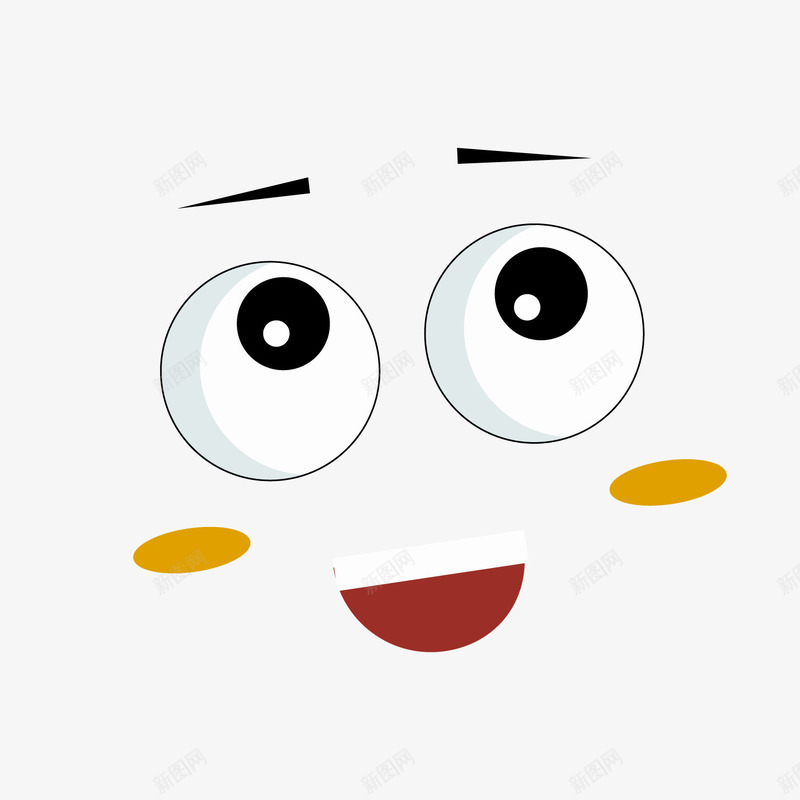 微笑可爱表情png免抠素材_88icon https://88icon.com 卡通表情 大眼睛 微笑表情 背景装饰