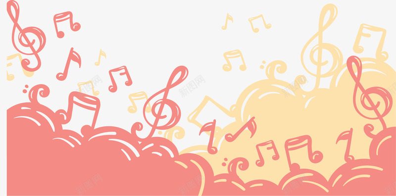 彩色音符音乐节海报矢量图ai_88icon https://88icon.com 夏日音乐节 彩色音符 矢量png 音乐节 音符 矢量图