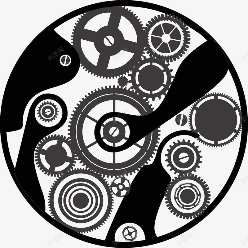 黑色手绘手表齿轮png免抠素材_88icon https://88icon.com 手绘 手表 手表齿轮 机械 金属 零件 黑色 齿轮