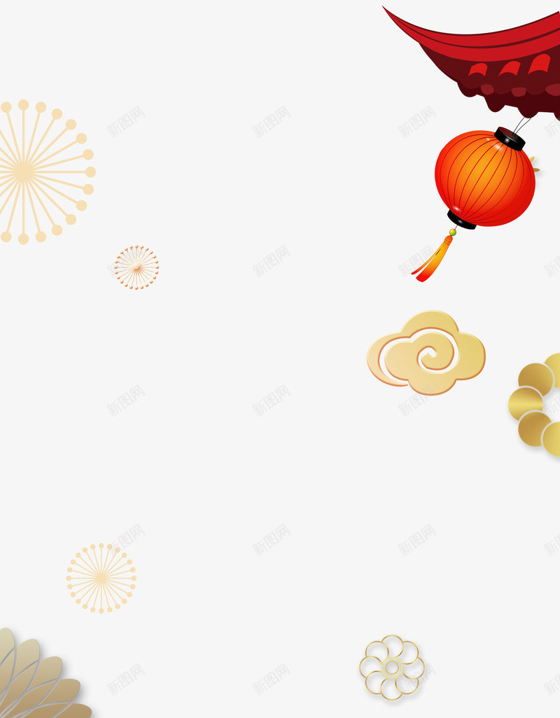 新年中国风背景边框psd分层图png免抠素材_88icon https://88icon.com 喜迎新春 新年中国风背景 新年快乐 欢度春节 灯笼 迎新纳福 金色传统边框 金色手绘花朵 金色祥云