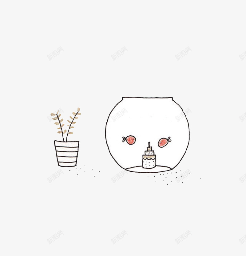 鱼缸png免抠素材_88icon https://88icon.com 小鱼 玻璃罐 盆栽 鱼缸