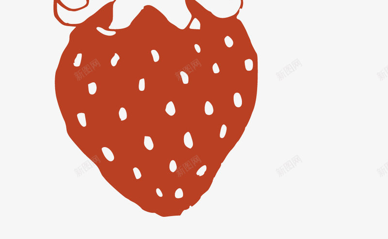 线性手绘草莓png免抠素材_88icon https://88icon.com 卡通画 手绘草莓 线描画