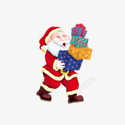 送礼物的圣诞老人png图片下载 送礼物的圣诞老人素材