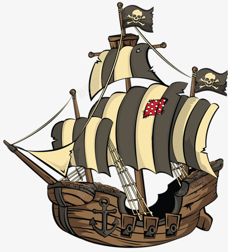 海贼船png免抠素材_88icon https://88icon.com 帆船 木船 水上工具 轮船