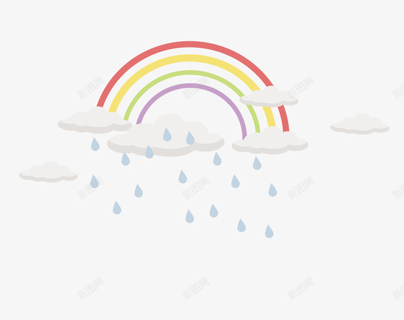 雨过天晴png免抠素材_88icon https://88icon.com 乌云 卡通 场景 彩虹 雨过天晴