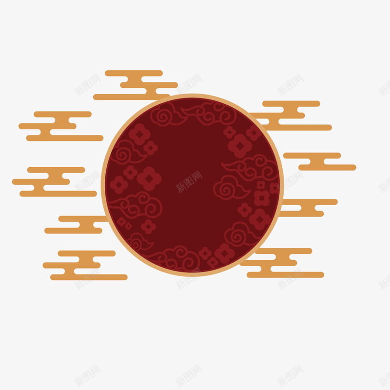 红色中国风云朵背景png免抠素材_88icon https://88icon.com 中国风花纹 云朵背景 古典花纹 圆圈 圆圈背景 漂浮云朵 边框纹理
