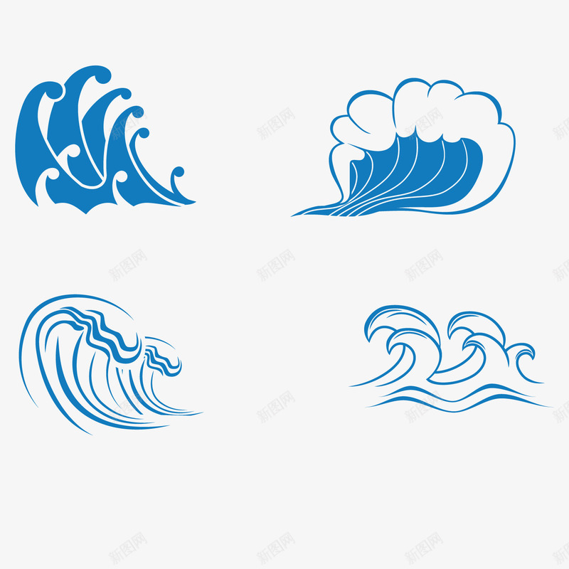 汹涌海浪矢量图ai免抠素材_88icon https://88icon.com 汹涌 波浪 海浪 矢量图