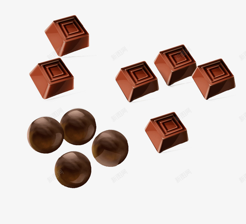 圆形与方形巧克力块psd免抠素材_88icon https://88icon.com 巧克力 点心 美味 营养 零食 食物PNG 食物PNG素材