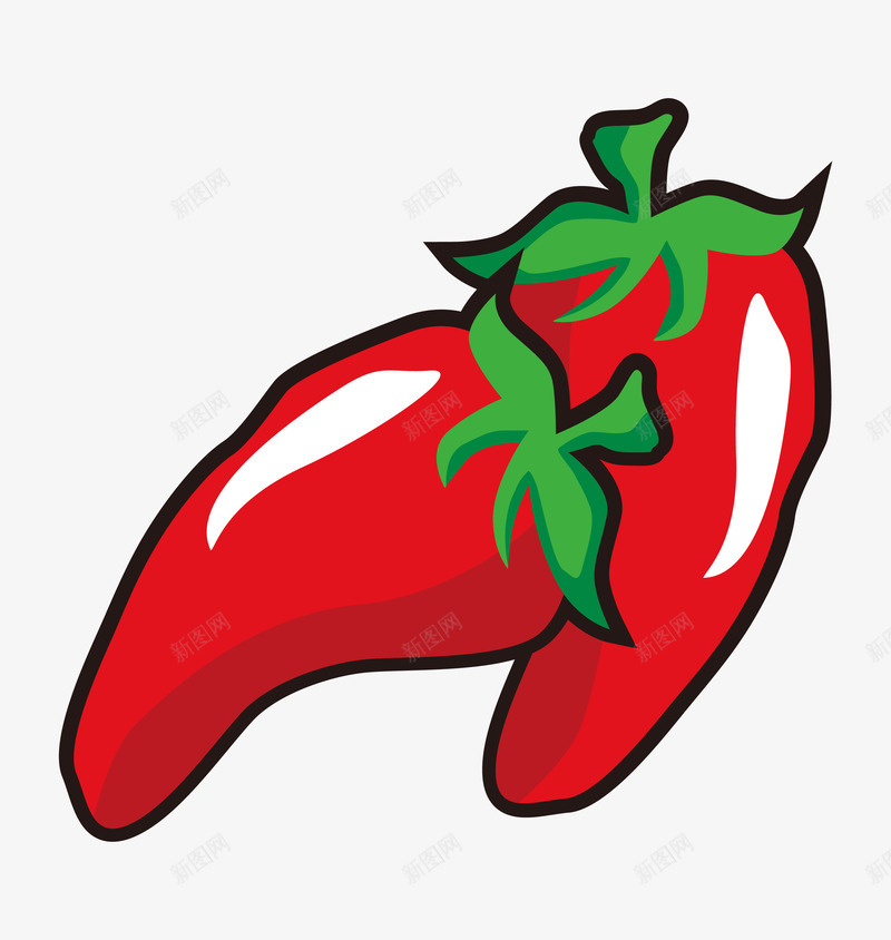 两棵红辣椒手绘图png免抠素材_88icon https://88icon.com 手绘图 桔梗 简图 红辣椒 蔬菜 辣辣的 配菜