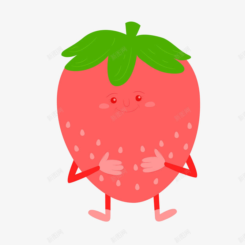 红色可爱草莓png免抠素材_88icon https://88icon.com 卡通水果 可爱表情 红色草莓 背景装饰 食物