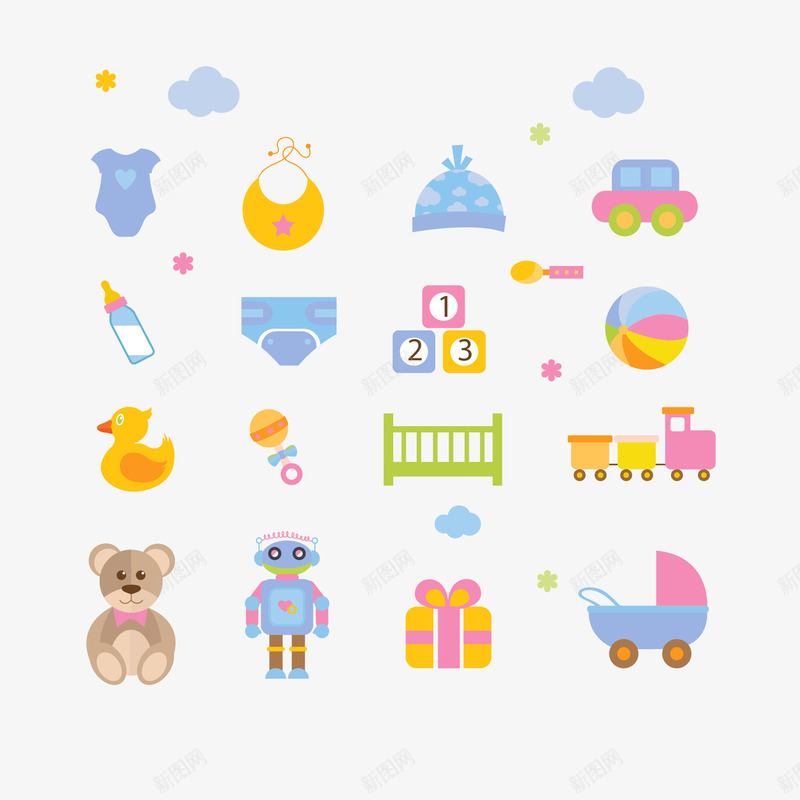 母婴用品png免抠素材_88icon https://88icon.com 儿童用具 母婴用品 道具