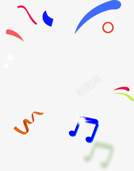 手绘创意小图案音符彩带png免抠素材_88icon https://88icon.com 创意 图案 彩带 音符