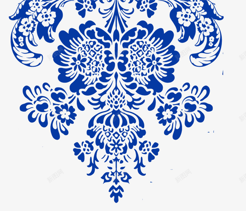蓝色青花瓷中国风复古花纹psd免抠素材_88icon https://88icon.com 中国风 古代纹饰 复古 花纹 蓝色 蓝色青花瓷中国风复古花纹 青花瓷