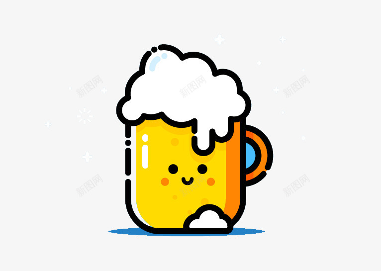 啤酒png免抠素材_88icon https://88icon.com 啤酒 国外创意素材 泡沫 矢量插图 黄色