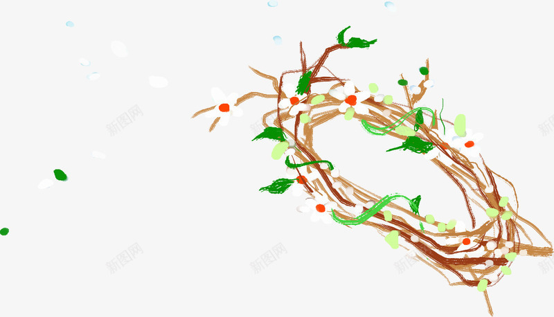 绘画花圈卡片png免抠素材_88icon https://88icon.com 卡片 绘画 花圈 设计